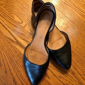 Black Leather Flats